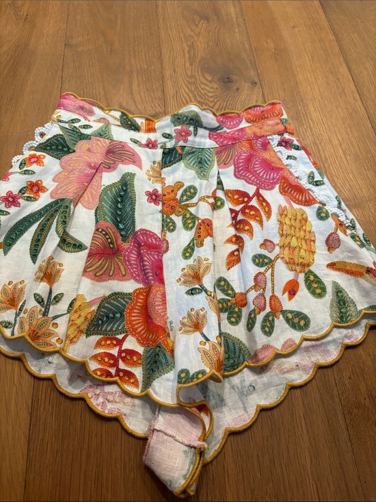 FARM Rio Dresses & Skirts - FARM Rio White Skater Skirt with Pink, Orange & Green Floral Print